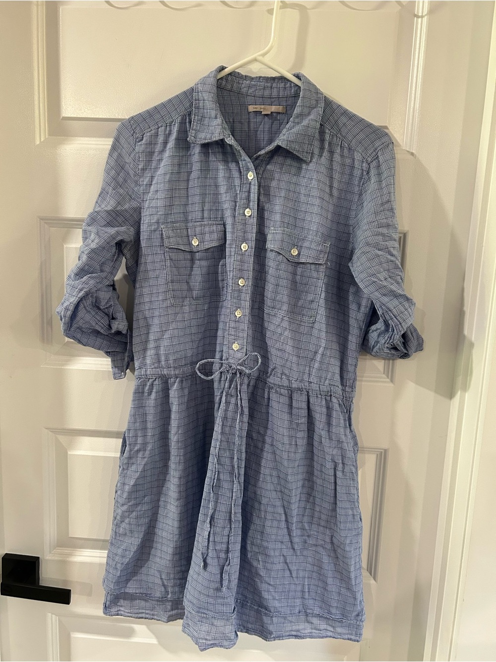 GAP Light Blue Checked Button-Up Shirt